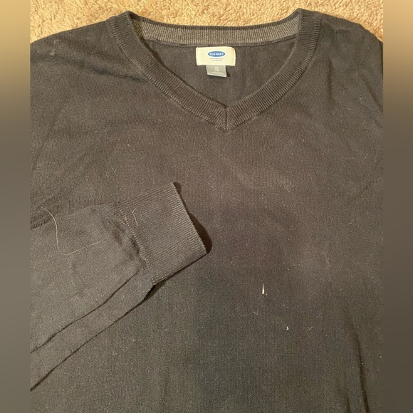 Old Navy Mens Size XL Black Cotton Sweater Fall Winter Work School Pullover - Picture 1 of 9